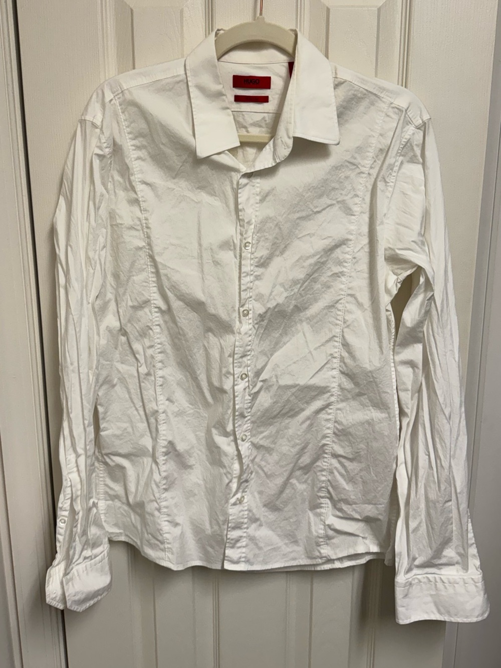 HUGO White Men's Long Sleeve Dress Shirt